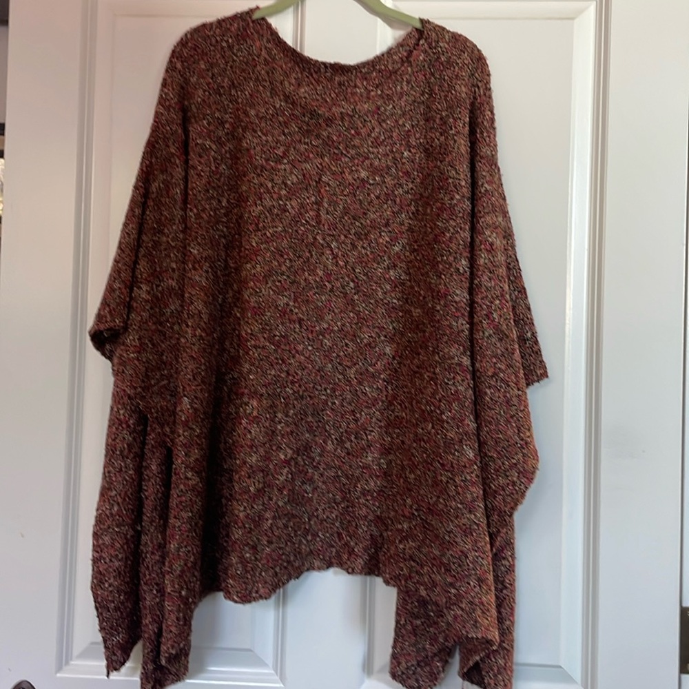 Nubby multi colored poncho